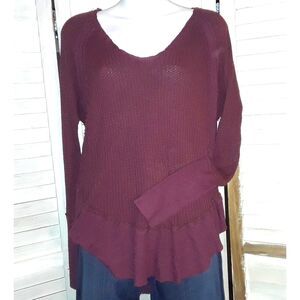 We The Free Women's Size XS Long Sleeve Curved Hi-Low Hem Catalina Thermal